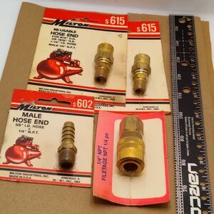 4X Pieces Milton Industries #S-602, S615 Plus Hose End Fittings New Sealed